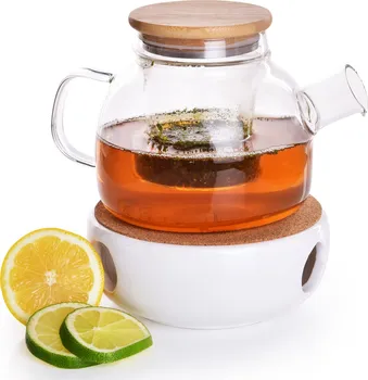 Čajová konvice Dedra 3v1 skleněná čajová konvice 750 ml + keramický ohřívač