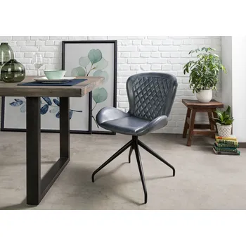 DARKNESS Křeslo z pravé kůže, 61x52x86, modré