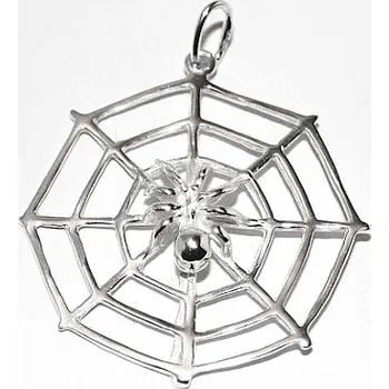 Přívěsek Stříbrný přívěsek pavučina a pavouk - DN13 (Stříbrný přívěsek pavučina s pavoukem)