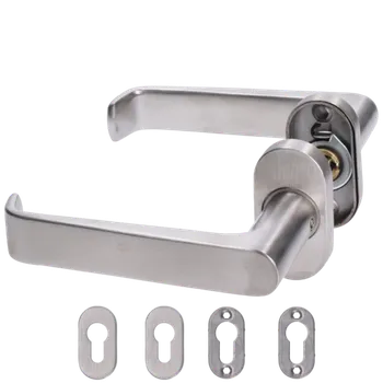 Dveřní kování Kliková sada KOR02 nerezová s oválnou rozetou