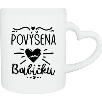 Hrnek malý bílý s potiskem Novopečená babička