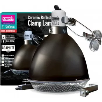 Osvětlení do terária Arcadia Clamp Lamp Pro D3 UV Basking Lamp - Graphite