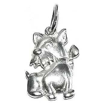 Přívěsek Stříbrný přívěsek pejsek - P886 (Stříbrný přívěsek pejsek s mašlí)