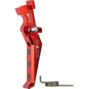 MAXX Hliníková CNCADVANCED spoušť pro M4/M16 - TYPE E, červená