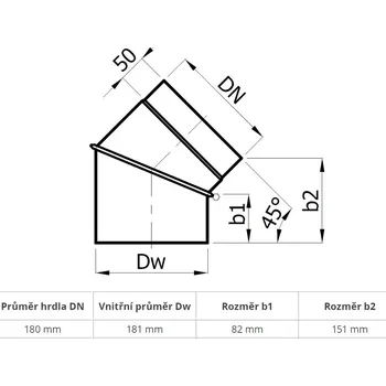 Kouřovod Koleno regulovatelné 0 - 45° (180 mm)