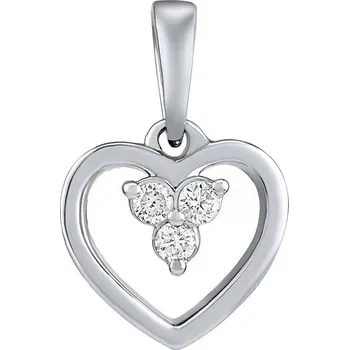 Přívěsek Diamantový přívěsek srdce Adeline v bílém zlatě DNN3087PGW