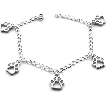 Náramek Stříbrný náramek tlapky - RDN73 tlapka (Stříbrný náramek s tlapkami)