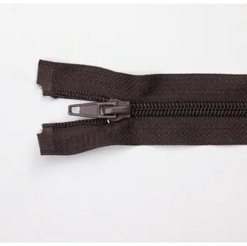 Zip Pro Háčkování Spirálový zip dělitelný 70 cm tmavě hnědý