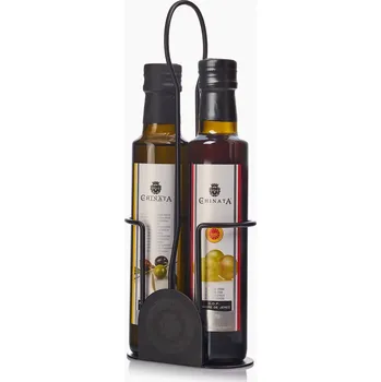 Rostlinný olej LA CHINATA Kovový Stojan S Extra Panenský Olivový Olej A Octem
