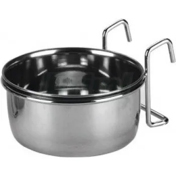 Chov hospodářského zvířete Nerez miska 450 ml, držák s háčky na uchycení