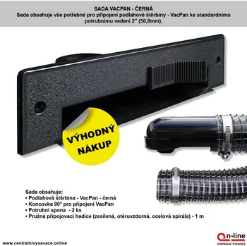 Určeno pro centrální vysavače a centrální vysávání.