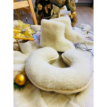 Polštář Originální vánoční set bamboše + polštář podkova, Velikost dospělí 36