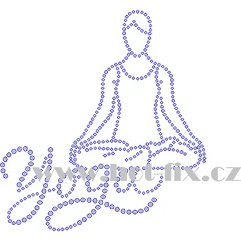 C211 - yoga joga nažehlovací hot-fix kamínková aplikace, rozměry cca 12,4x13,3cm barva: kameny barva 101 Crystal /stříbrná