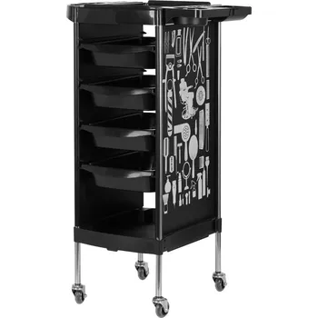 Kadeřnické křeslo Kadeřnický vozík X11-9 - černá grafika