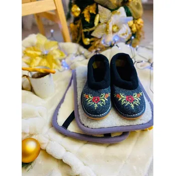 Dámské baleríny Luxusní vánoční set ledvinový pás + baleríny s kvítky 60, Velikost dospělí 38