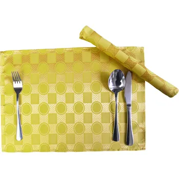 prostírání HEDVA ČESKÝ BROKÁT Ubrus Odaska prostírání 30x40 set 2 ks ŽÍHÁNÍ A OVÁL zlatá