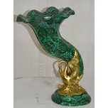 Zámecká váza s labutí - porcelán + bronz - velká