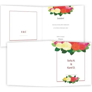 Svatební dekorace Čtvercové svatební oznámení SO-002-01 (155x155)