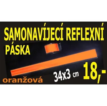 LEMAC Marketing s.r.o. ® LEMAC-Reflexní páska samonavíjecí, tmavě oranžová 34x3 cm