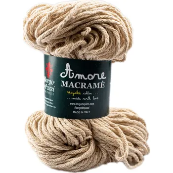 Příze Borgo de' Pazzi Amore Cotton Macrame 62 Lněná (Borgo de' Pazzi Recyklovaná bavlna Macrame 62)