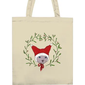 Nákupní taška unisex s potiskem Vánoční sphynx