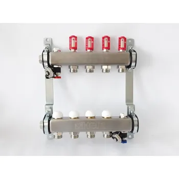 rozdělovač topení Herz Rozdělovač/sběrač nerez, 2-cestný s průtokoměry a ventily, 1863202