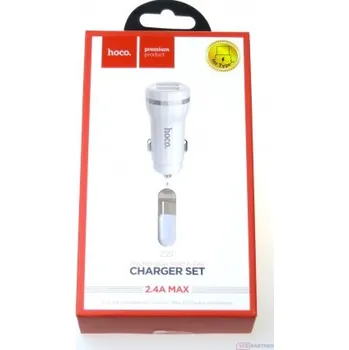 Pouzdro na mobilní telefon hoco. Z27 carcharger s kabelem typu c bílá