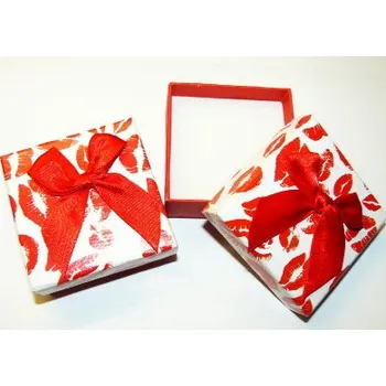 Dárková krabička Dárková krabička polibky s mašlí - 2843 (Dárková krabička pusinky s mašlí)