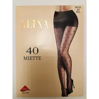 Dámské punčochy Alina Punčochové černé kalhoty s puntíky MIETTE 40 vel.2 - S