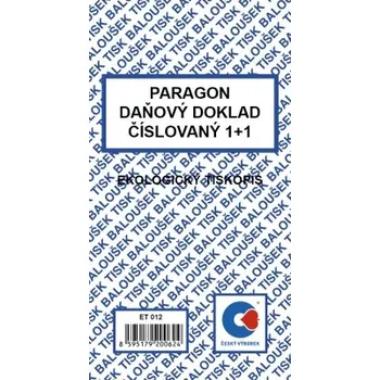 Tiskopis Paragon - daňový doklad číslovaný nepropisující