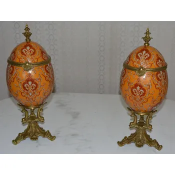 Dóza na potraviny Zámecké dózy ve tvaru vejce- porcelán + bronz