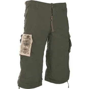 Kalhoty 3/4 AIR COMBAT oliv vel. S (Pánské maskáčové kraťasy, bermudy v armádním stylu. Tříčtvrťáky jsou pánského střihu, mají pohodlnou výšku sedu s celkově volným střihem, universální využití pro město i přírodu.)
