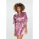 DKaren Saténový dámský župan 90 starorůžový Velikost: XXL
