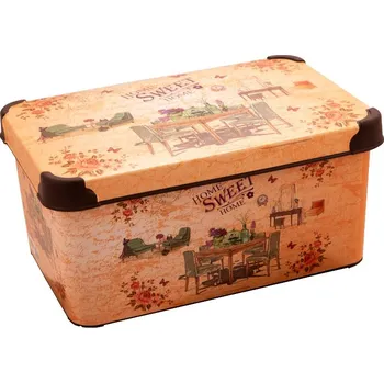 Úložný box Krabice ukládací plast 20L 39x29x23cm VIOLET, mix dekorů