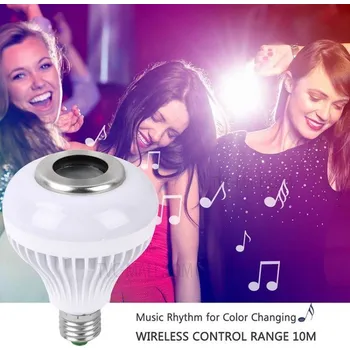 Bluetooth reproduktor Hudební LED žárovka s ovládačem a bluetooth