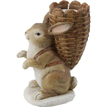 Velikonoční dekorace Velikonoční svícen v designu králíka s nůší - 11*7*14 cm
