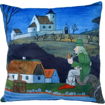 Dekorativní polštářek Moravská Ústředna Brno Josef Lada 25 x 25 cm