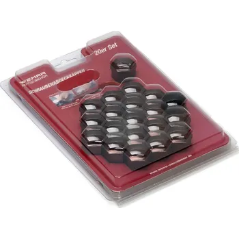 Samolepicí dekorace na vozidlo Sada krytek na kolové šrouby nebo matice Wemar, titan chrom 20ks, CK1920TCWEM, 19mm