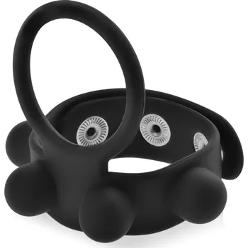 Návlek na penis SILIKONOVÝ EREKČNÍ RING KROUŽEK NA PENIS A VARLATA S REGULACÍ OBVODU