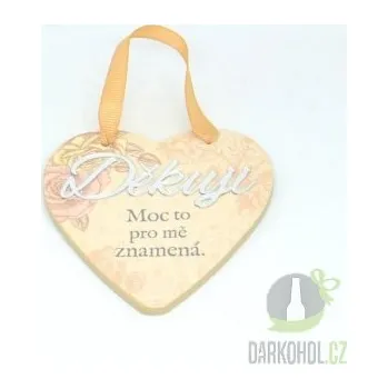 Závěsná plaketka srdce Děkuji