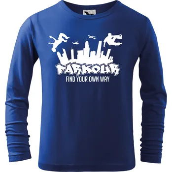 Dětské tričko Parkour find s dlouhým rukávem modré