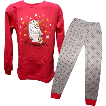 Dívčí pyžamo Dívčí pyžamo Betty Mode vel. 92 tmavě růžové jednorožec