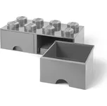 LEGO Úložný box 8 s šuplíky šedý