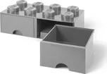 LEGO Úložný box 8 s šuplíky šedý