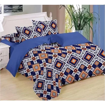 Povlečení Bavlissimo 7-dílné povlečení Mexiko bavlna/mikrovlákno modrá oranžová 140x200 na dvě postele