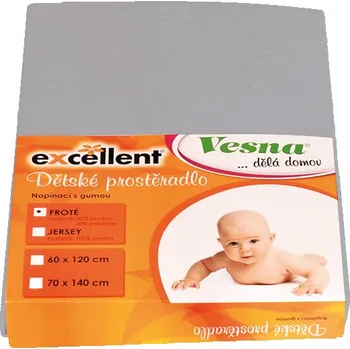 Prostěradlo Vesna Prostěradlo froté Excellent dětské šedé 60x120 cm