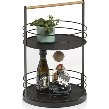 Příbor Přenosná police s rukojetí, 2 úrovně, černá , ZELLER