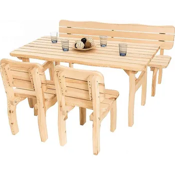 Zahradní sestava DEOKORK Masivní zahradní sestava z borovice VIKING 1+2+1 (40 mm) - různé délky 180 cm