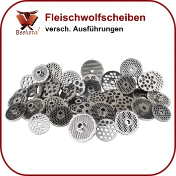 Kuchyňský mlýnek 16 mm nerezová deska (šajba) Nr. 10/12 do řeznického elektrického mlýnku na maso BEEKETAL FW735 a FW550P velikost 10/12 bez náboje