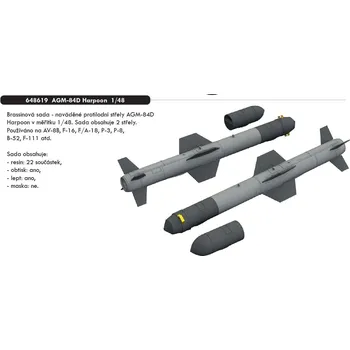 Plastikový model Eduard 1/48 AGM-84D Harpoon